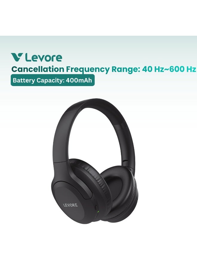LEVORE wireless Bluetooth Headphones Noise Cancelling Black LHB51 - Image 1